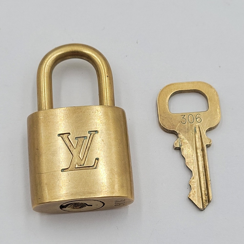 Louis Vuitton Brass Padlock and Key Set 306 Made in France Vintage Replacement